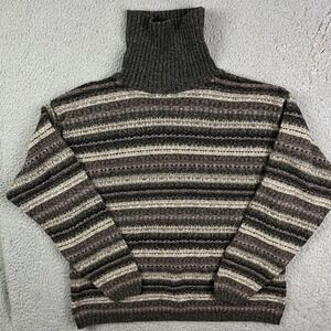 Vintage Alps Fine Apparel‎ Pullover Turtleneck Striped Sweater Women's Large